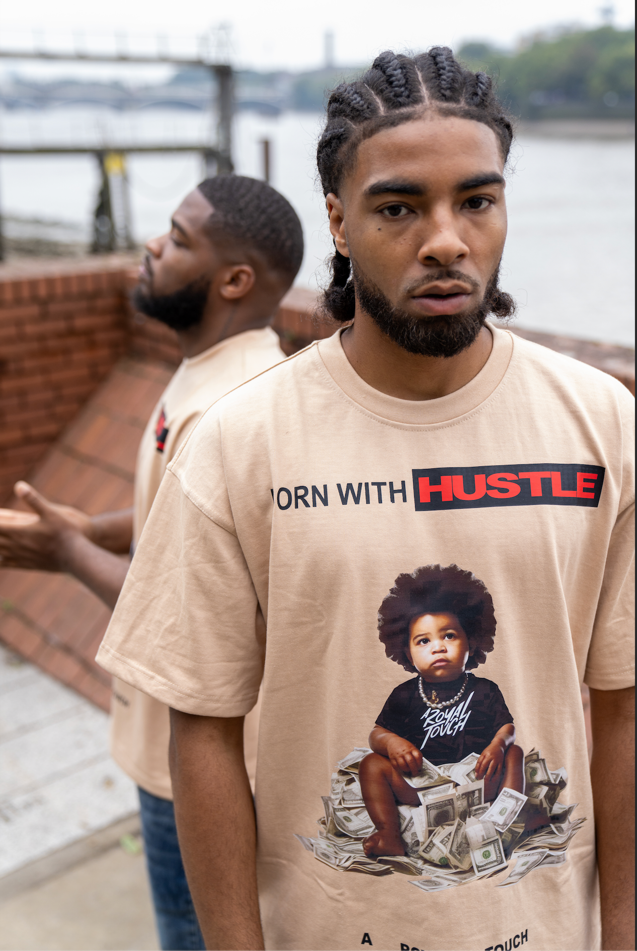 Born With Hustle Tee (Beige)